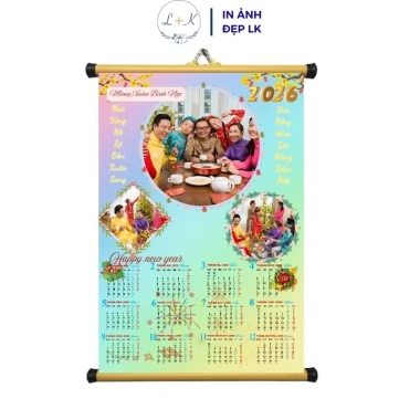 In tranh treo tường lịch Tết 2.026 silk 40x60/30x40 - Quà tặng sinh nhật 72.000đ
