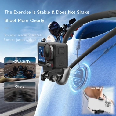 INOVAGEN Giá đỡ cổ từ tính mới - Chụp ảnh, chống rác, dây thun & ánh sáng cho GoPro, DJI, Insta360 - 437.470₫