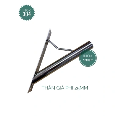 Inox 304 Giá Treo Cờ Tổ Quốc Gắn Tường Loại Nghiêng Thân, Giá Phi 25mm, Inox Dày Dặn, Chắc Chắn - Chỉ 119.000 VND