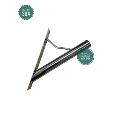 Inox 304 Giá Treo Cờ Tổ Quốc Gắn Tường Loại Nghiêng Thân, Giá Phi 25mm, Inox Dày Dặn, Chắc Chắn - Chỉ 119.000 VND