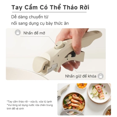 INSSA Bộ Nồi Chảo Chống Dính 3 Món Tay Cầm Tháo Rời 18-20-26cm GUOJ038 Bảo Hành 1 Năm Giá 923.899 VND 5
