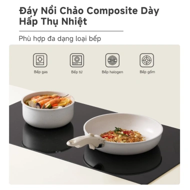 INSSA Bộ Nồi Chảo Chống Dính 3 Món Tay Cầm Tháo Rời 18-20-26cm GUOJ038 Bảo Hành 1 Năm Giá 923.899 VND 6