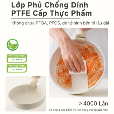 INSSA Bộ Nồi Chảo Chống Dính 3 Món Tay Cầm Tháo Rời 18-20-26cm GUOJ038 Bảo Hành 1 Năm Giá 923.899 VND 7