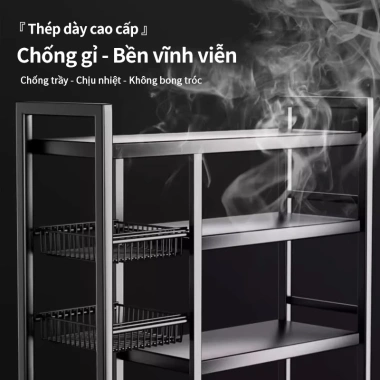 iSPECLE Kệ bếp đa năng 3-5 tầng, giỏ rau tiện ích, bánh xe di chuyển, giá 363.000 VND 5 iSPECLE Kệ bếp đa năng 3-5 tầng, giỏ rau tiện ích, bánh xe di chuyển, giá 363.000 VND 5