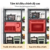 iSPECLE Kệ bếp đa năng 3-5 tầng, giỏ rau tiện ích, bánh xe di chuyển, giá 363.000 VND 8