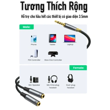 Jack chuyển 3.5mm male sang mic và tai nghe female NYT CD103 - Giá 39.000₫ 6