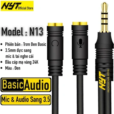 Jack chuyển 3.5mm male sang mic và tai nghe female NYT CD103 - Giá 39.000₫ 10