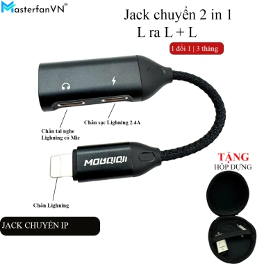 Jack chuyển đổi 2 cổng Light và Light sạc 2.4A Mic, vỏ nhôm cao cấp - Giá ưu đãi 189k 3