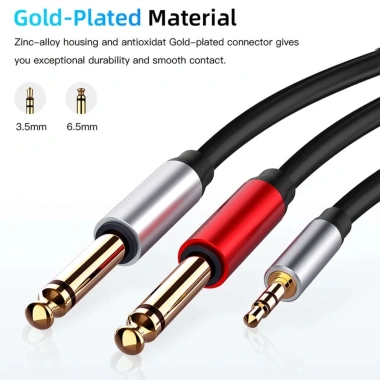 Jack chuyển đổi 3.5mm sang 6.35mm cáp 1.8m, bộ chia 6.5mm - Giá ưu đãi 145.920 VND 2