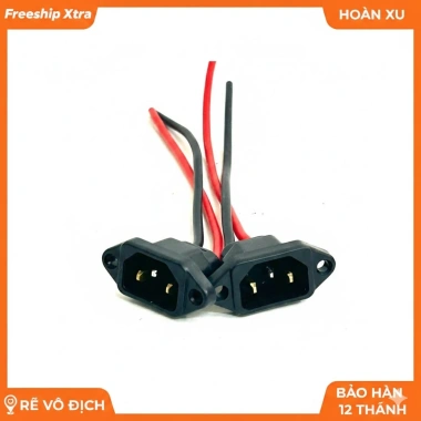 Jack sạc 3 chân cho xe điện - Pin xe máy, xe đạp điện, ưu đãi 15.200 VND