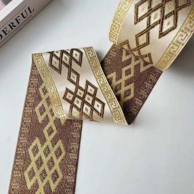 Jacquard Ruy Băng Ren Retro SH-3.175 - Vải Hình Học, Rèm Nhà, Rộng 9cm, Giá ưu đãi 63.526 VND