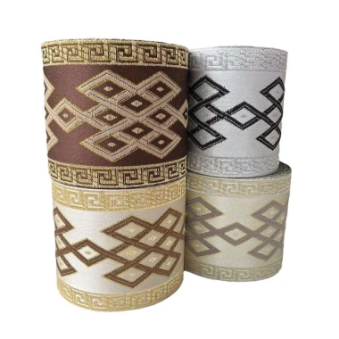 Jacquard Ruy Băng Ren Retro SH-3.175 - Vải Hình Học, Rèm Nhà, Rộng 9cm, Giá ưu đãi 63.526 VND