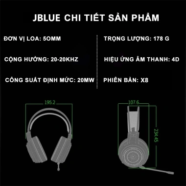 JBLUE Tai Nghe Có Dây Chụp Tai - Bass Mạnh Mẽ, Chống Ồn Hiệu Quả, Mic Thoại Rõ Ràng, Giá 297.000₫ 9 JBLUE Tai Nghe Có Dây Chụp Tai - Bass Mạnh Mẽ, Chống Ồn Hiệu Quả, Mic Thoại Rõ Ràng, Giá 297.000₫ 9