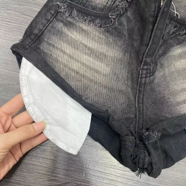 Jeans nữ cotton tua túi xám trắng cạp cao dáng hotgirl - Giá chỉ 129k
