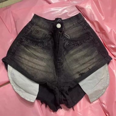 Jeans nữ cotton tua túi xám trắng cạp cao dáng hotgirl - Giá chỉ 129k