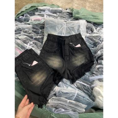 Jeans nữ cotton tua túi xám trắng cạp cao dáng hotgirl - Giá chỉ 129k