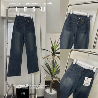 Jeans Ống Đứng Trơn 2 Túi Vuông - Đẹp, Thoải Mái, Giá Chỉ 348.000đ
