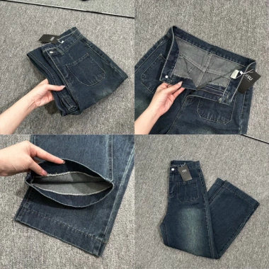 Jeans Ống Đứng Trơn 2 Túi Vuông - Đẹp, Thoải Mái, Giá Chỉ 348.000đ