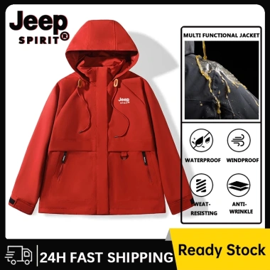 JEEP SPIRT Áo khoác nữ chống nước, đa chức năng, chống gió, đi bộ đường dài màu đỏ – 861.840₫