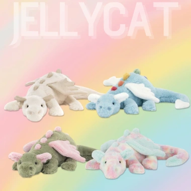 Jellycat Rồng Trời - Gấu bông an toàn, mềm mại, chính hãng, kèm túi vải xanh