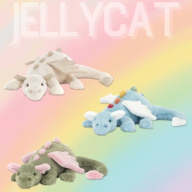 Jellycat Rồng Trời - Gấu bông an toàn, mềm mại, chính hãng, kèm túi vải xanh