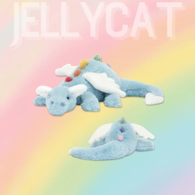Jellycat Rồng Trời - Gấu bông an toàn, mềm mại, chính hãng, kèm túi vải xanh