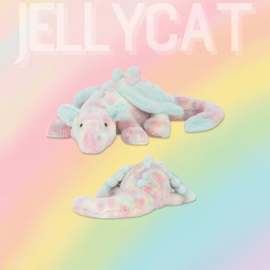 Jellycat Rồng Trời - Gấu bông an toàn, mềm mại, chính hãng, kèm túi vải xanh