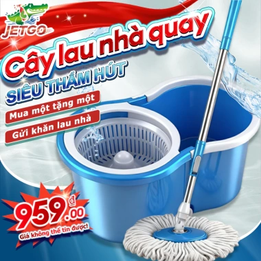 JETGO Bộ Cây Lau Nhà Tự Vắt Thông Minh Xoay 360°, Đầu Siêu Thấm Hút, Dễ Vệ Sinh, Tháo Rời - Giá Ưu Đãi 91.105₫ JETGO Bộ Cây Lau Nhà Tự Vắt Thông Minh Xoay 360°, Đầu Siêu Thấm Hút, Dễ Vệ Sinh, Tháo Rời - Giá Ưu Đãi 91.105₫