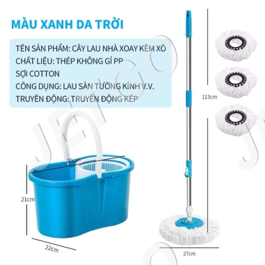 JETGO Bộ Cây Lau Nhà Tự Vắt Thông Minh Xoay 360°, Đầu Siêu Thấm Hút, Dễ Vệ Sinh, Tháo Rời - Giá Ưu Đãi 91.105₫ 12 JETGO Bộ Cây Lau Nhà Tự Vắt Thông Minh Xoay 360°, Đầu Siêu Thấm Hút, Dễ Vệ Sinh, Tháo Rời - Giá Ưu Đãi 91.105₫ 12