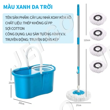 JETGO Bộ Cây Lau Nhà Tự Vắt Thông Minh Xoay 360°, Đầu Siêu Thấm Hút, Dễ Vệ Sinh, Tháo Rời - Giá Ưu Đãi 91.105₫ 13 JETGO Bộ Cây Lau Nhà Tự Vắt Thông Minh Xoay 360°, Đầu Siêu Thấm Hút, Dễ Vệ Sinh, Tháo Rời - Giá Ưu Đãi 91.105₫ 13