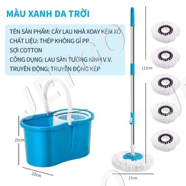 JETGO Bộ Cây Lau Nhà Tự Vắt Thông Minh Xoay 360°, Đầu Siêu Thấm Hút, Dễ Vệ Sinh, Tháo Rời - Giá Ưu Đãi 91.105₫ 14 JETGO Bộ Cây Lau Nhà Tự Vắt Thông Minh Xoay 360°, Đầu Siêu Thấm Hút, Dễ Vệ Sinh, Tháo Rời - Giá Ưu Đãi 91.105₫ 14