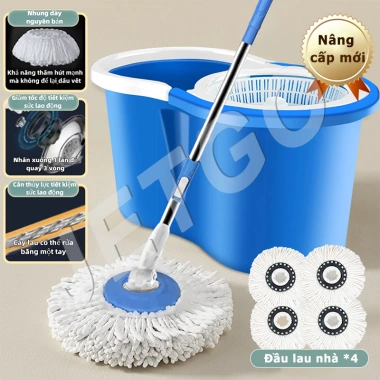 JETGO Bộ Cây Lau Nhà Tự Vắt Thông Minh Xoay 360°, Đầu Siêu Thấm Hút, Dễ Vệ Sinh, Tháo Rời - Giá Ưu Đãi 91.105₫ 17 JETGO Bộ Cây Lau Nhà Tự Vắt Thông Minh Xoay 360°, Đầu Siêu Thấm Hút, Dễ Vệ Sinh, Tháo Rời - Giá Ưu Đãi 91.105₫ 17