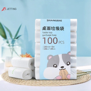 Jetting 5 cuộn 100 túi đựng rác dày nhỏ cho bàn thùng rác, dùng một lần, 53.500 VND 7
