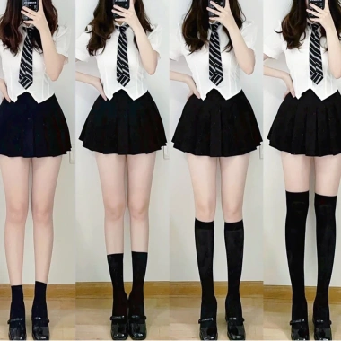 Jk Tất Dễ Thương Đen Trắng Nhung Gothic Dài - Kawaii Nylon, Giá 21.000 VND