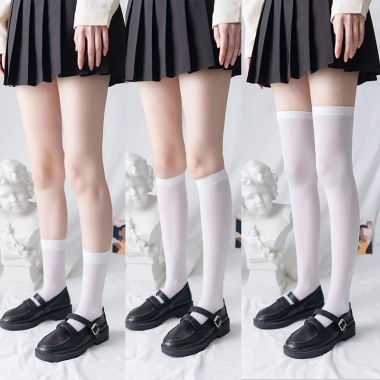 Jk Tất Dễ Thương Đen Trắng Nhung Gothic Dài - Kawaii Nylon, Giá 21.000 VND