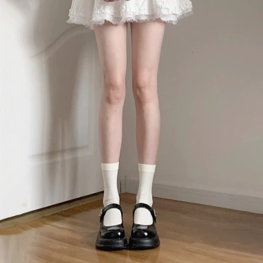 Jk Tất Dễ Thương Đen Trắng Nhung Gothic Dài - Kawaii Nylon, Giá 21.000 VND