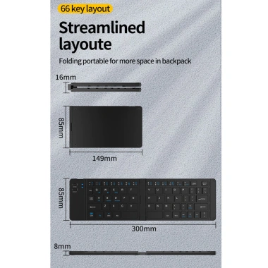 Jomaa Portable 2.4G - Bàn phím gập Bluetooth sạc lại + Chuột không dây USB cho Windows iOS PC, giá ưu đãi 524.700₫ 5