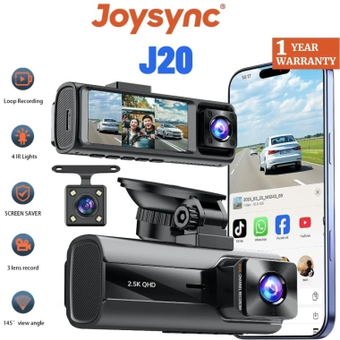 Joysync 3 Kênh Dash Cam 2.5K/720P/480P WiFi, Night Vision, WDR, G-sensor, Đỗ xe 24h - Giá 999.999₫