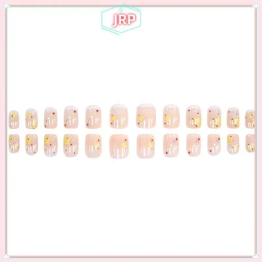 JRP 24 chiếc móng tay giả thời trang blush ngôi sao ngắn vuông, full cover, thạch dính tháo rời - Giá ưu đãi 41.800₫ 3