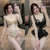 Jum Ngủ Lụa Voan Dây Bèo Xẻ Eo, Gọng Đệm Ngực Ngôi Sao - Cao Cấp, Giá 385.000₫