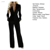 Jumpsuit polyester nữ áo liền quần ống rộng cổ V eo cao Văn phòng Đông Nam 628k 3