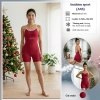 Jumpsuit Thể Thao Áo Bra Dây Đan Chéo Đỏ Trắng Thun Lạnh Co Giãn 4 Chiều Tập Gym Yoga 510.000₫