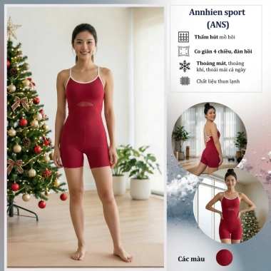 Jumpsuit Thể Thao Áo Bra Dây Đan Chéo Đỏ Trắng Thun Lạnh Co Giãn 4 Chiều Tập Gym Yoga 510.000₫