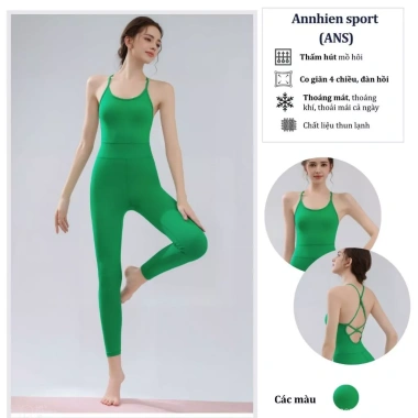 Jumpsuit Thể Thao Bra Dây Đan Chéo Thun Lạnh Co Giãn 4 Chiều - Thoáng Mát, Tập Gym Yoga - Giá 580k Giảm 20%