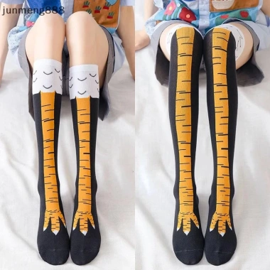 Junmeng888 Chân Gà Nữ Dài Đầu Gối 3D In Hoạt Hình Nghĩnh Tất Cao 56.700