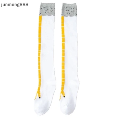 Junmeng888 Chân Gà Nữ Dài Đầu Gối 3D In Hoạt Hình Nghĩnh Tất Cao 56.700 8