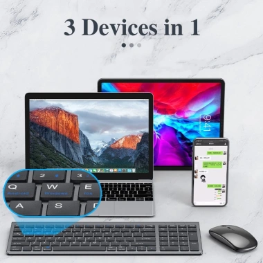 JVZODN Bàn phím không dây 109 phím Bluetooth 5.0 2.4GHz, sạc được, tương thích iPad, laptop, PC, điện thoại - Giá 660k 3