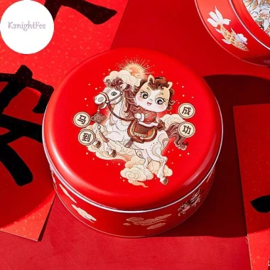 K2nightFee Hộp Quà Tặng Tết Tinplate - Kẹo Thiếc, Bánh Quy, Trà, Gấu Trúc Hoạt Hình Năm Ngựa, Giá 72.600₫ 6