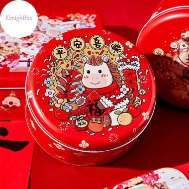 K2nightFee Hộp Quà Tặng Tết Tinplate - Kẹo Thiếc, Bánh Quy, Trà, Gấu Trúc Hoạt Hình Năm Ngựa, Giá 72.600₫ 7