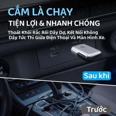 K8 CarPlay không dây 2 trong 1 - Hỗ trợ CarPlay & Android Auto, tương thích 99% xe, chỉ cắm USB dùng ngay, giá 420.000₫ 3